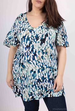 Picture of CURVY GIRL TUNIC WITH BACK KNOT AND FLARED SLEEVE